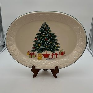 Holiday Platter Large Christmas Tree  Ceramic  Platter Himark